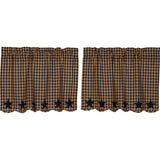Navy Star Tier Curtains 24"-Lange General Store